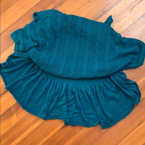 Dramatic Collar Peplum Sweater Cardigan (teal) - Picture 3 of 3